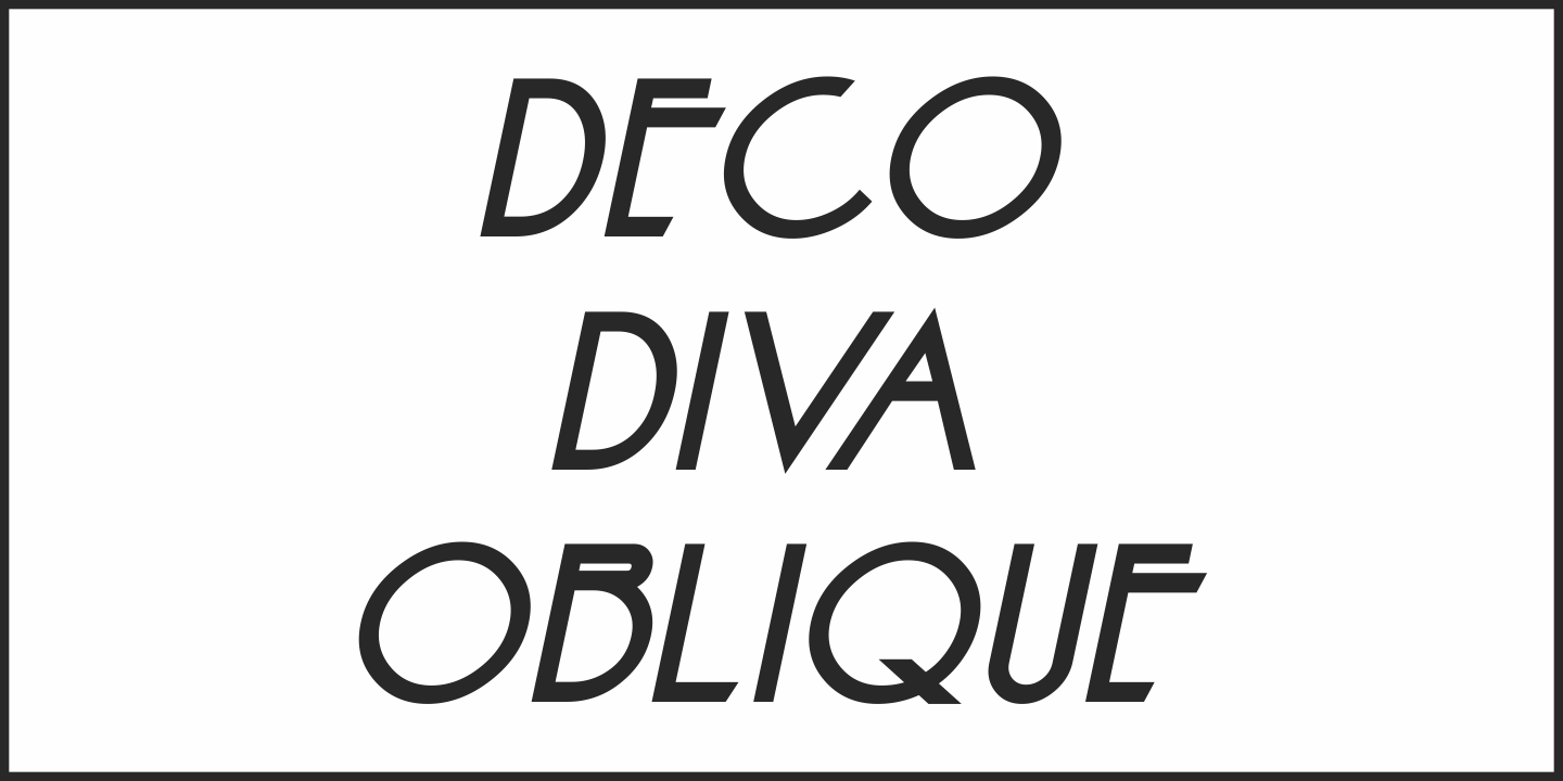 Przykład czcionki Deco Diva JNL Oblique
